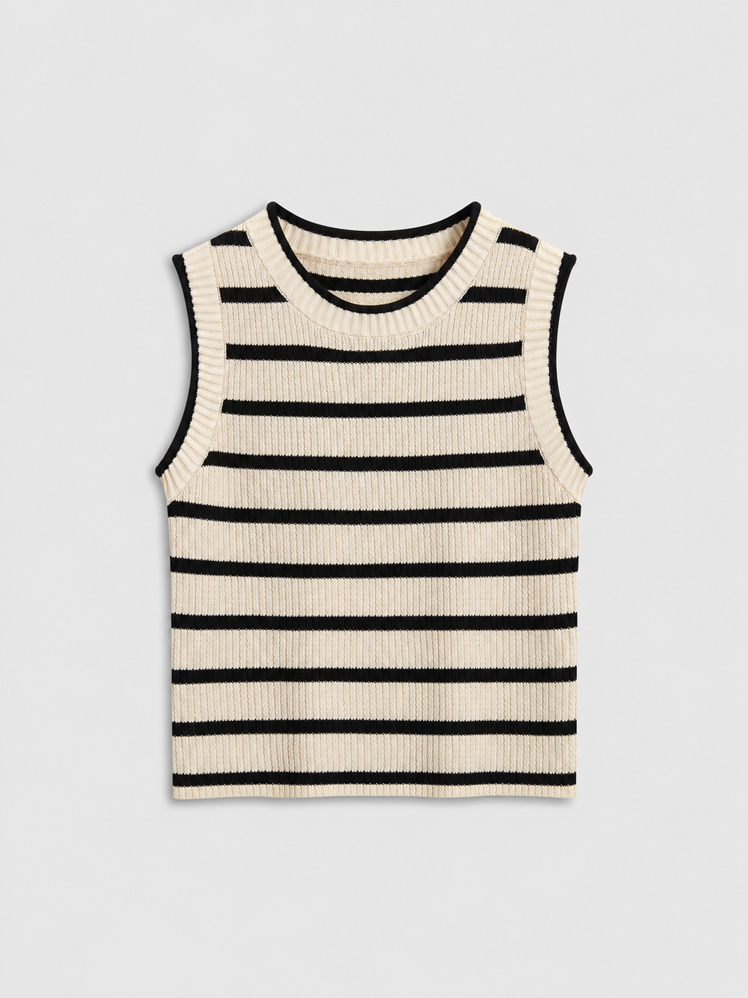 Gestreiftes Cropped-Stricktop – Apricot