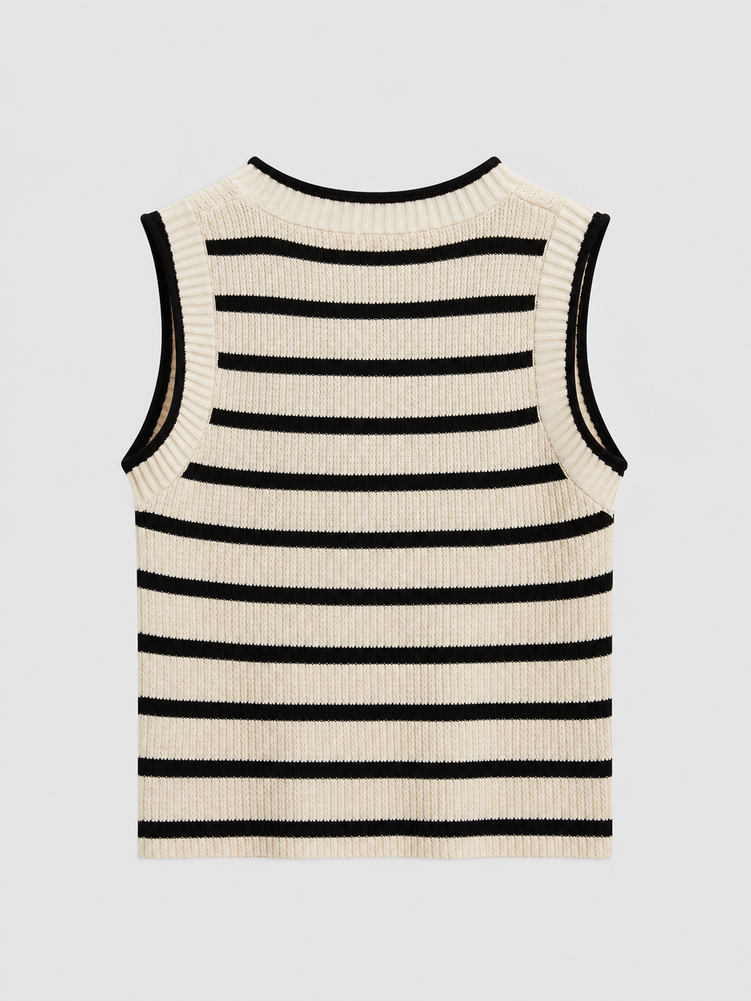 Gestreiftes Cropped-Stricktop – Apricot, Ansicht 2