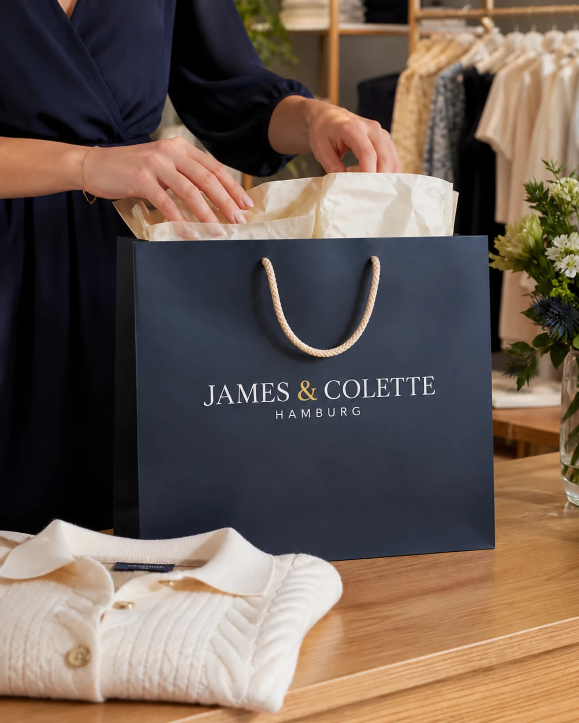 Boutique-Verpackung von James & Colette